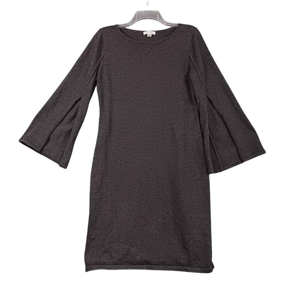 Calvin Klein Women's Long Sleeve Shift Dress - Gray Casual Career L